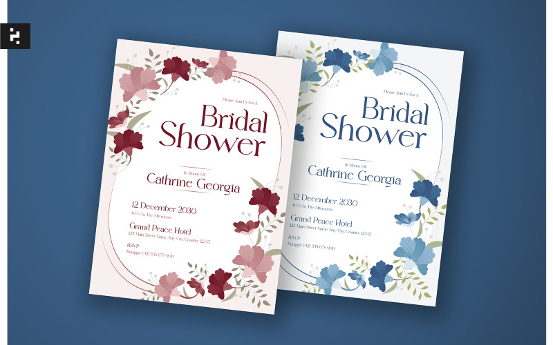 Floral Bridal Shower Invitation Template Pack