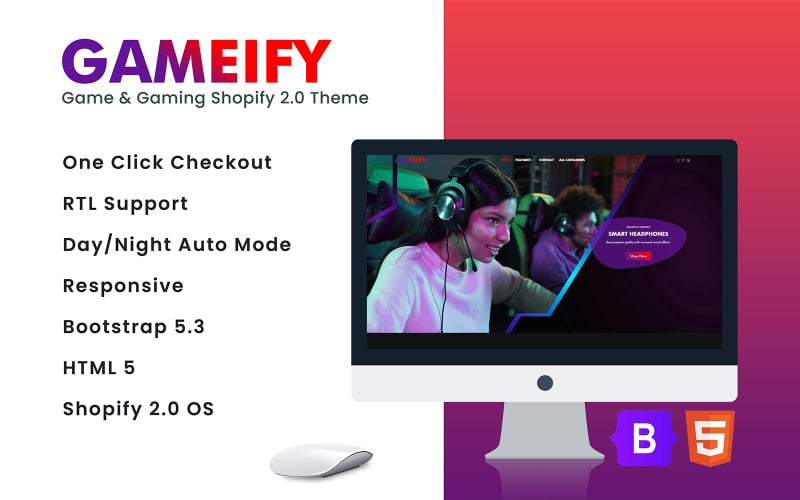 Gameify -游戏和游戏Shopify 2.0-thema