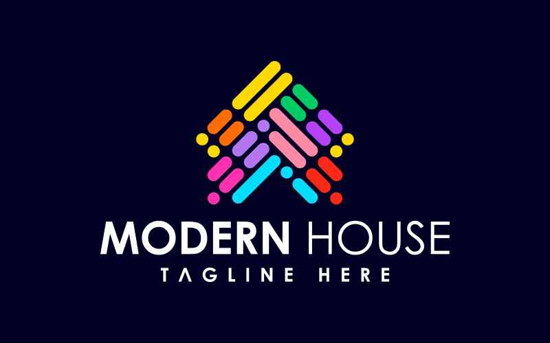 Дизайн логотипа современного дома в сфере недвижимости