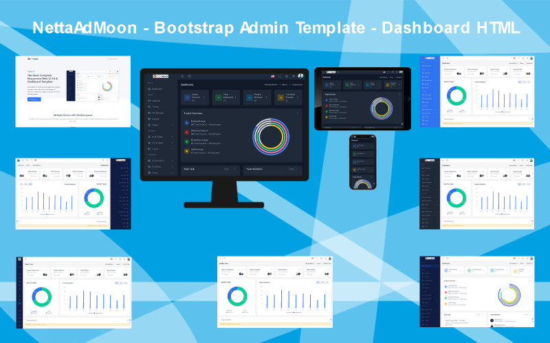 NettaAdMoon - Bootstrap管理模型- HTML控制面板