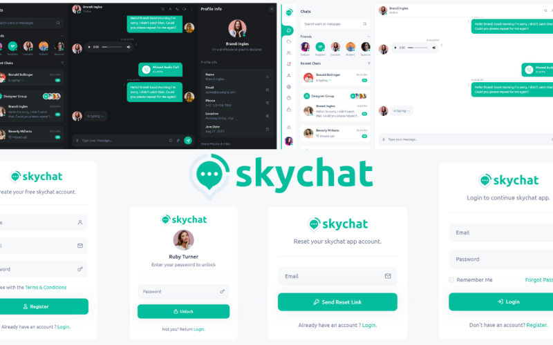 Skychat - Sohbet Uygulaması HTML5 Şablonu