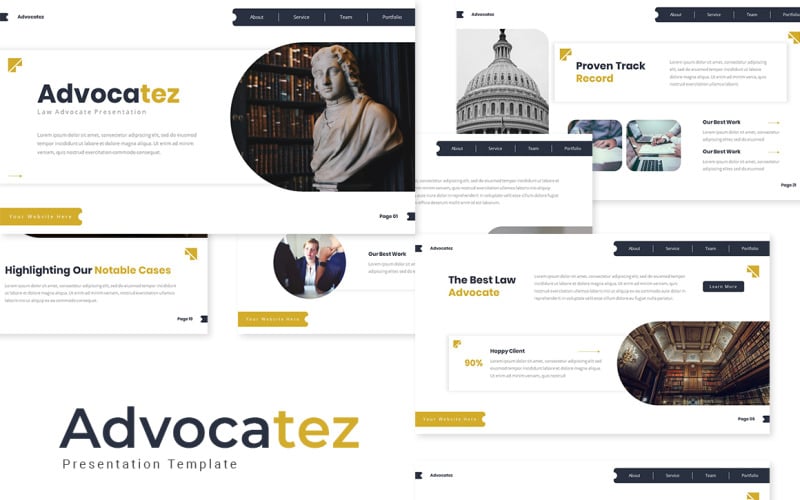 Advocatez - Modello Powerpoint per avvocato legale