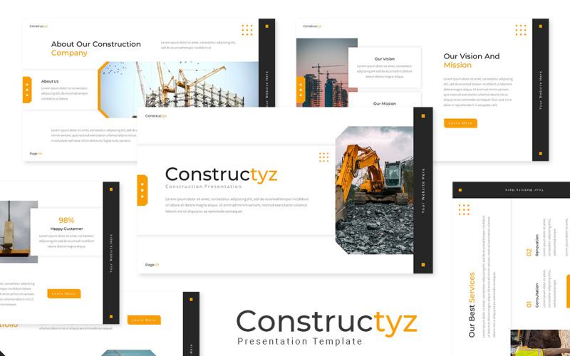 Constructyz - İnşaat Google Slayt Şablonu