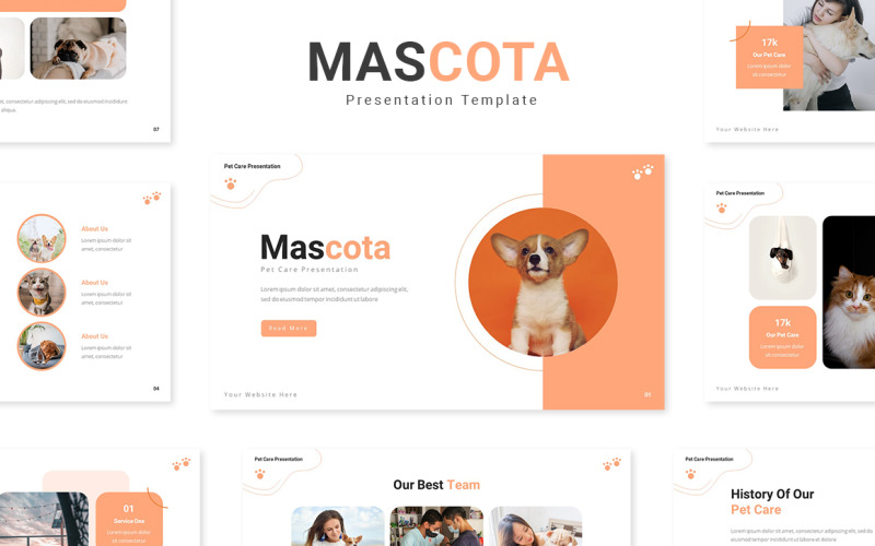 Mascota - PowerPoint-sjabloon voor dierenverzorging