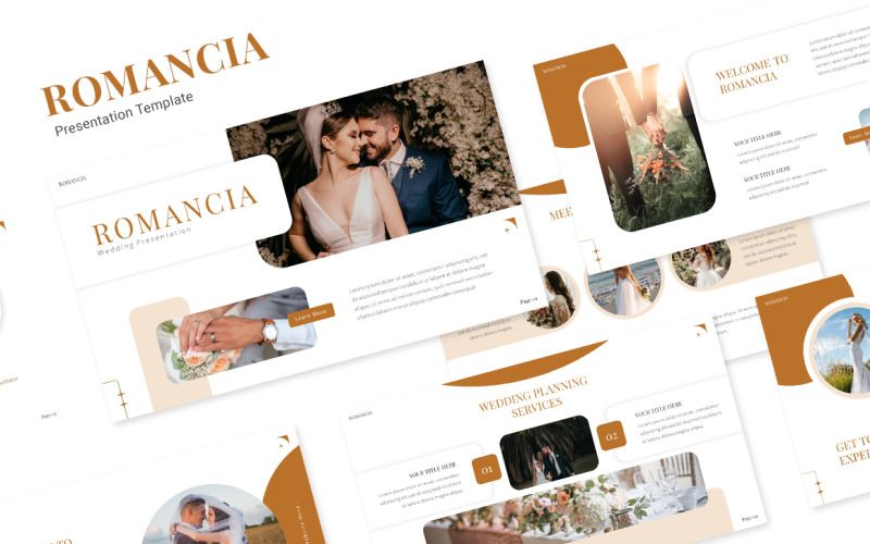 Romancia - Bruiloft PowerPoint-sjabloon