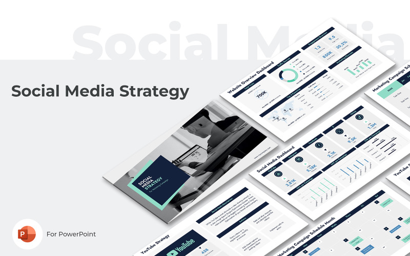 PowerPoint模板-社交媒体策略
