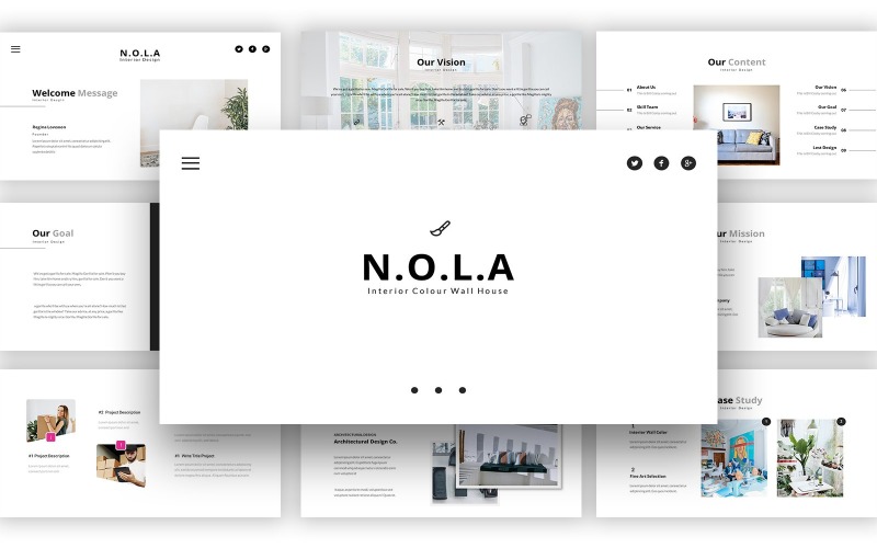 Modèle PowerPoint de design d'intérieur Nola