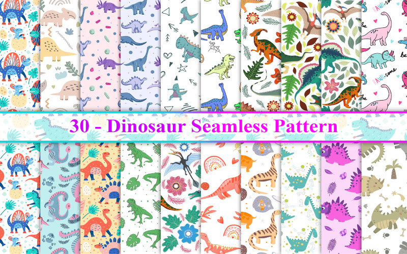 Dinosaurus naadloos patroon, dinosauruspatroon, dieren naadloos patroon