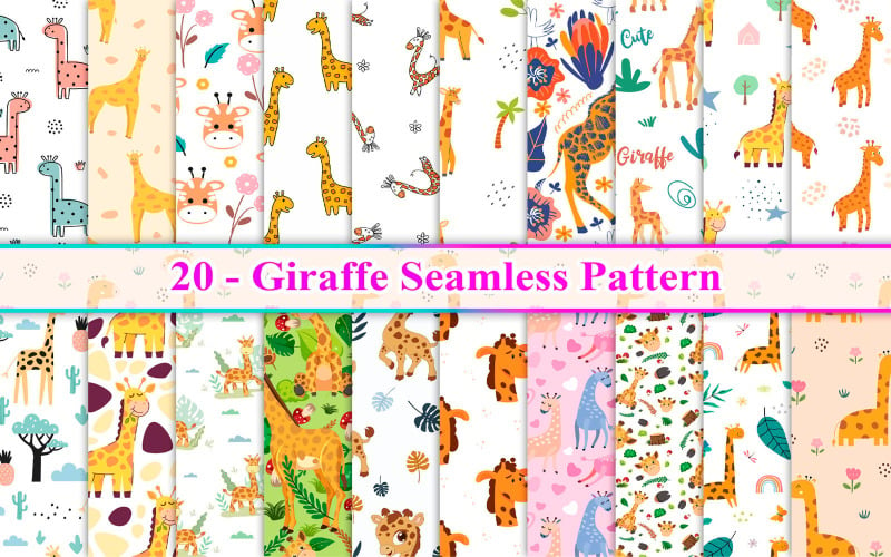 Giraffe naadloos patroon, giraffepatroon, dieren naadloos patroon