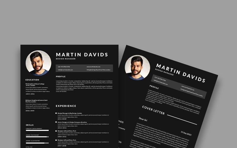 Modern CV/CV-malldesign. PSD