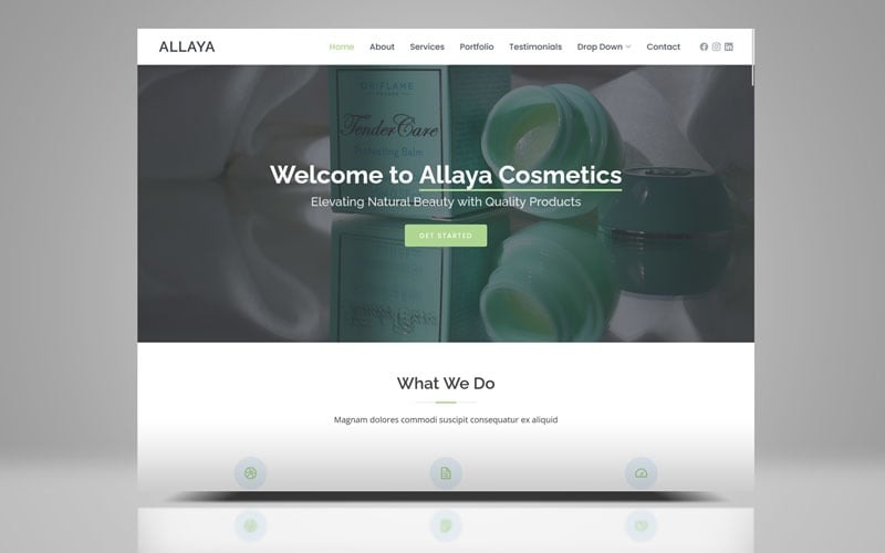 Allaya Kozmetik Bootstrap HTML Açılış Şablonu