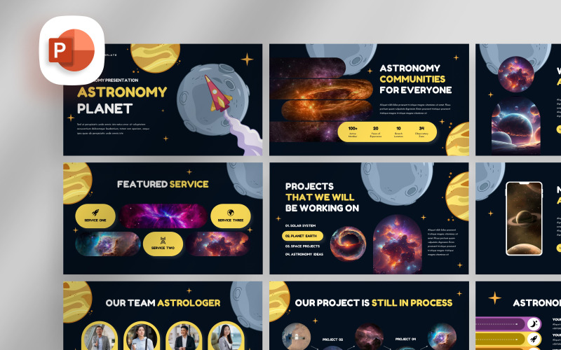 Modelo de apresentação de astronomia