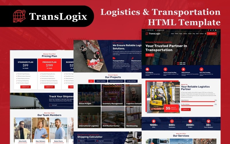 TransLogix - HTML5-websitesjabloon voor logistiek en transport