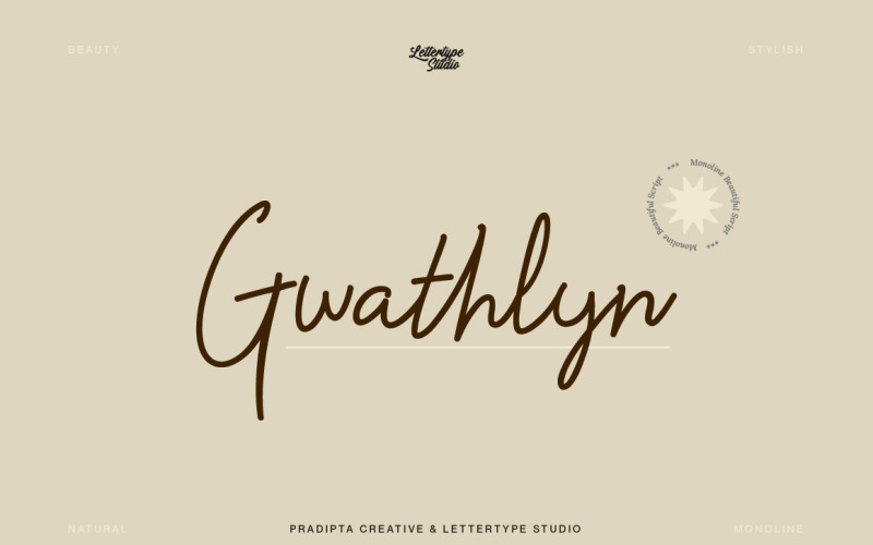 Gwathlyn Beauty Monoline 字体