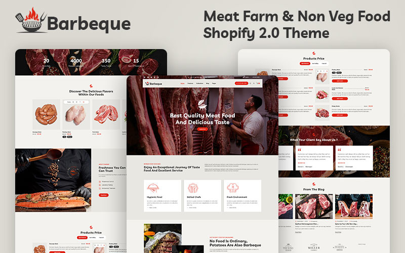 Barbacoa - Barbacoa, carne, comida y parrilla Restaurante Tienda Tema multiusos Shopify 2.0 Responsive