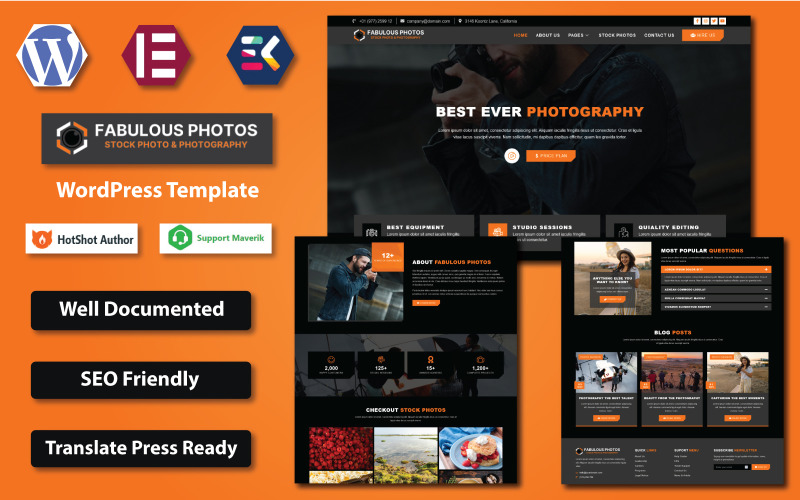 Fabulous Photos - Стокові фотографії та шаблон WordPress Elementor