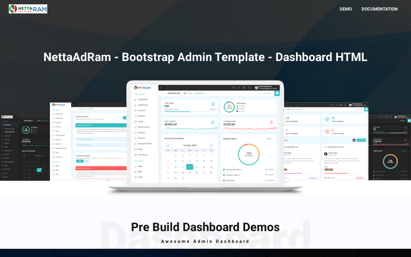 NettaAdRam — Шаблон администрирования Bootstrap — HTML-панель управления