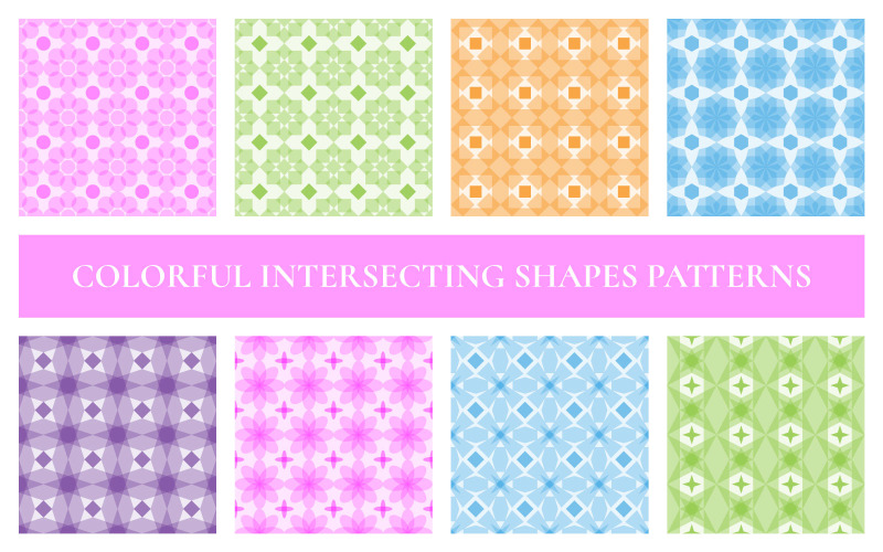 Intersha - barevné protínající se tvary bezešvé vzory