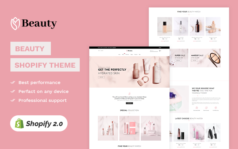 Schoonheid - Cosmetica- en schoonheidswinkel Shopify 2.0 multifunctioneel responsief thema van hoog niveau