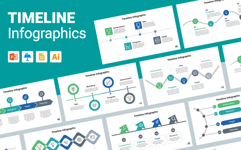 Timeline-Infografik-Design-Vorlagenlayout
