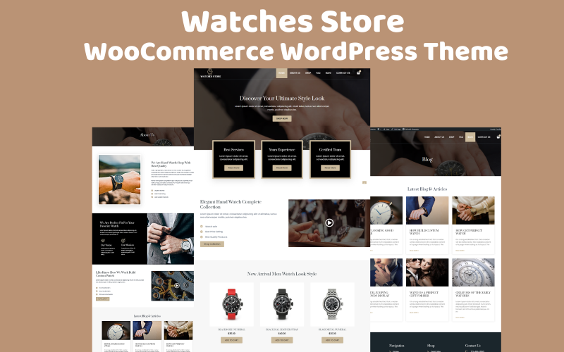 Магазин часов WooCommerce Elementor WordPress тема