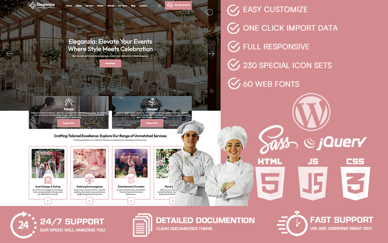 Eleganza - Tema WordPress per catering ed eventi