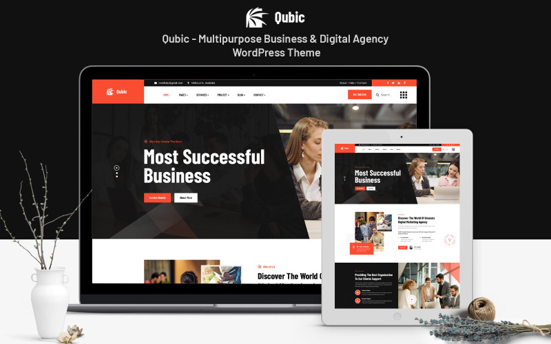 Qubic - Multipurpose Business & Digital Agency WordPress-tema