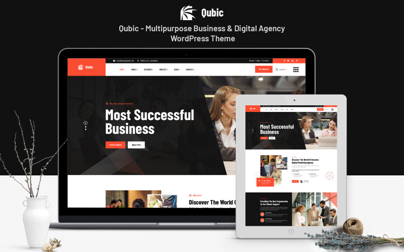 Qubic – Thème WordPress polyvalent pour entreprises et agences numériques