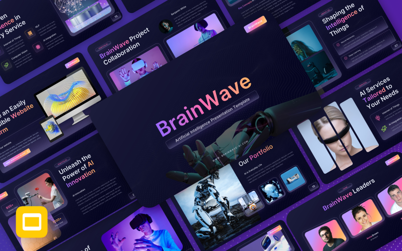 BrainWave – Yapay Zeka Yapay Zekası Google Slaytlar Şablonu