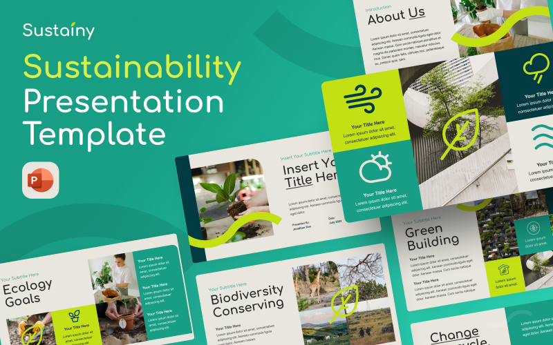 Sustentabilidade - Modelo de apresentação em 演示文稿 de sustentabilidade