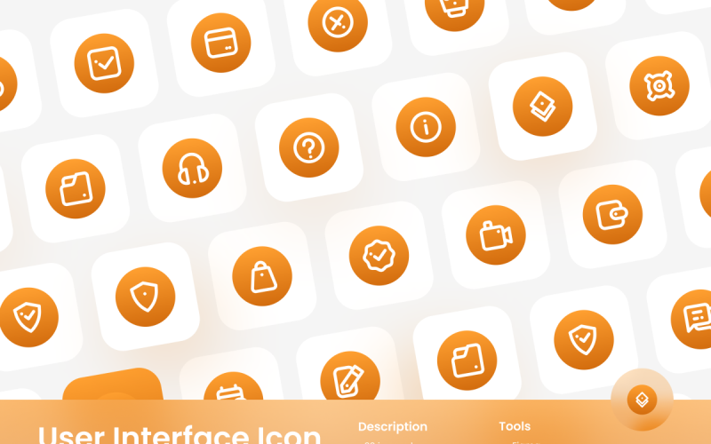 User Interface Icon Set Gradient Circular Outline Style 3