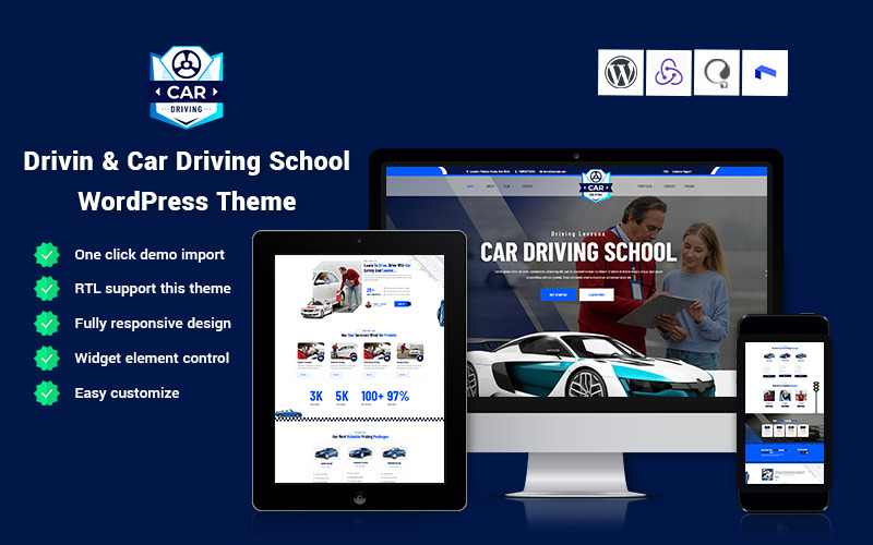 Drivin – WordPress-Theme für Autofahrschule