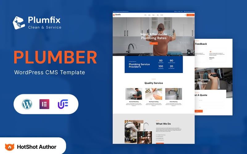 Plumfix - Loodgietersdiensten WordPress Elementor-thema