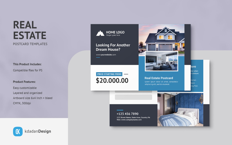 Real Estate Postcard PSD Template Vol 50