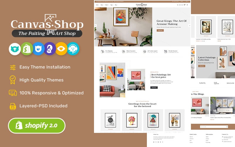 CanvasArt - Crafted Shopify pour la peinture, l'art, l'artisanat, la décoration intérieure et les meubles