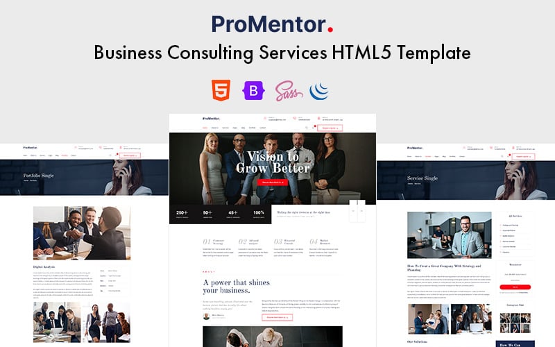 ProMentor -商业咨询服务HTML5模板