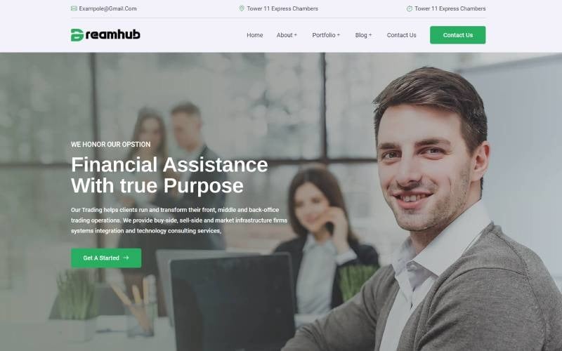 DreamHub – Tema de WordPress para agencias financieras y digitales