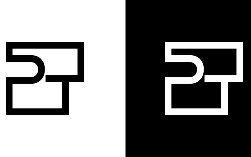 字母pt，抽象公司或品牌标志设计