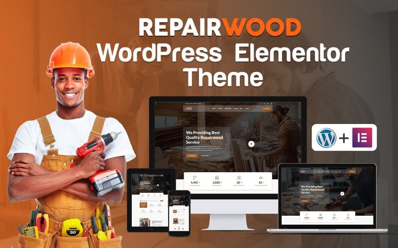 修复木材服务-元素一个页面的Wordpress主题