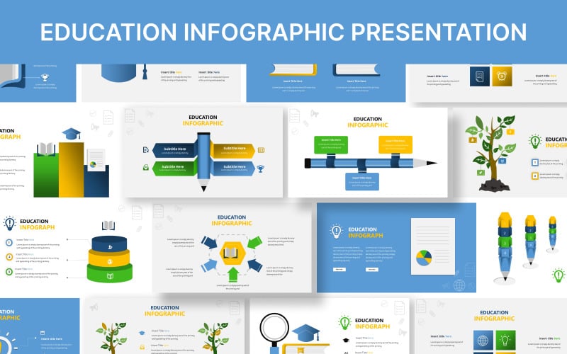 Modèle de présentation PowerPoint d'infographie sur l'éducation