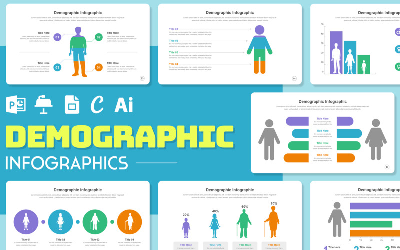 Modèle de conception d'infographie démographique