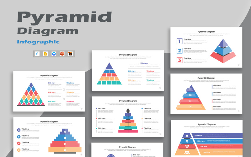 Шаблоны инфографики пирамидальной диаграммы