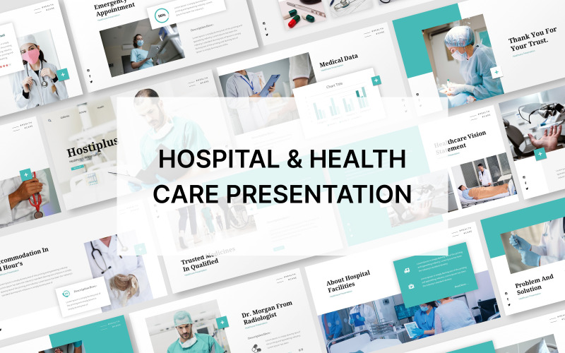 Hostiplus - Plantilla de presentación de PowerPoint para atención médica y hospitalaria