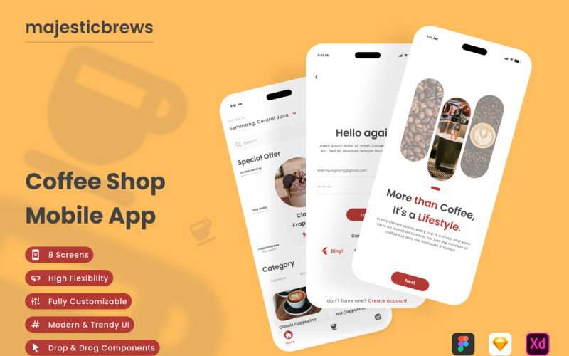 MajesticBrews - Mobiele koffieshop-app