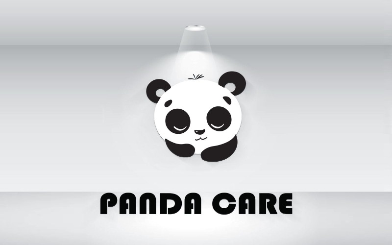 Panda Care Logo-Vektordatei mit einem Pandakopf