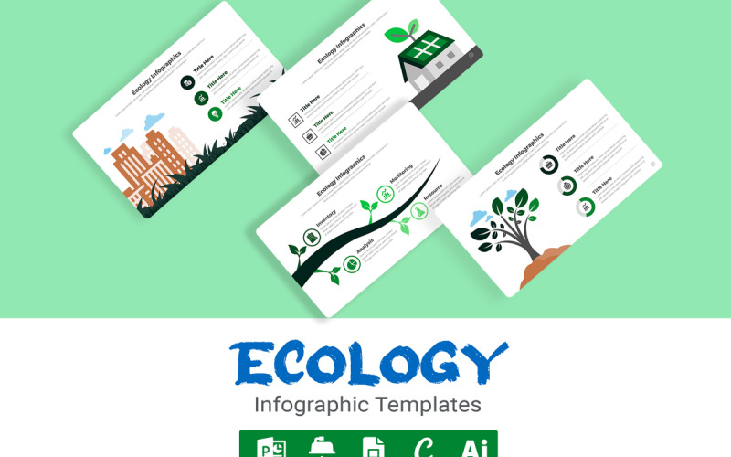 Modello PowerPoint di infografica ecologia