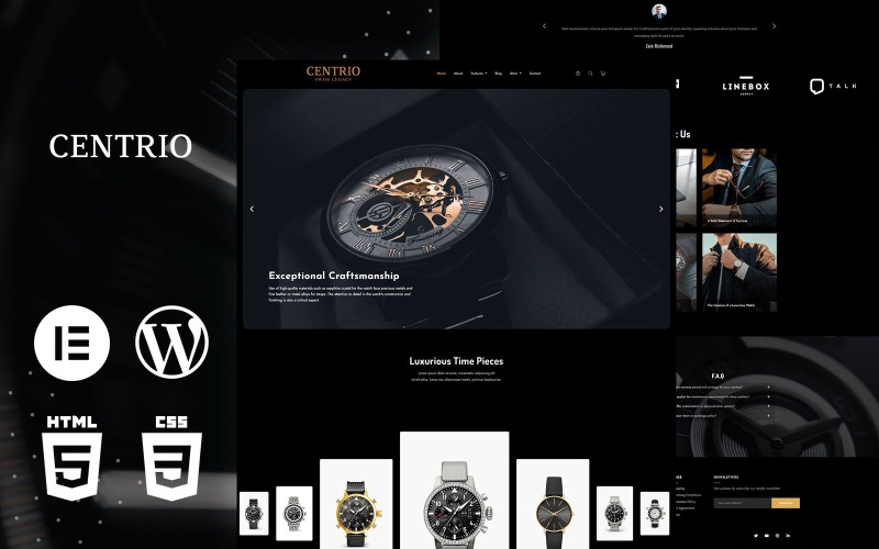 Centrio — luksusowe zegarki WordPress i motyw Elementora