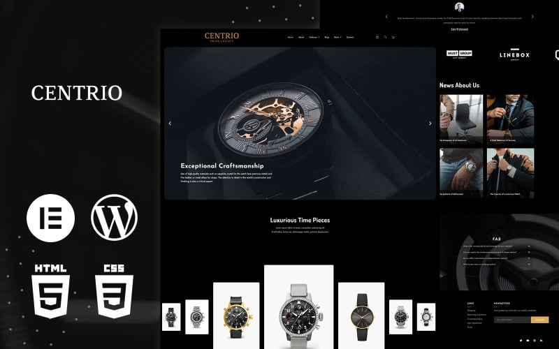 Centrio – Luxusuhren WordPress & Elementor Theme