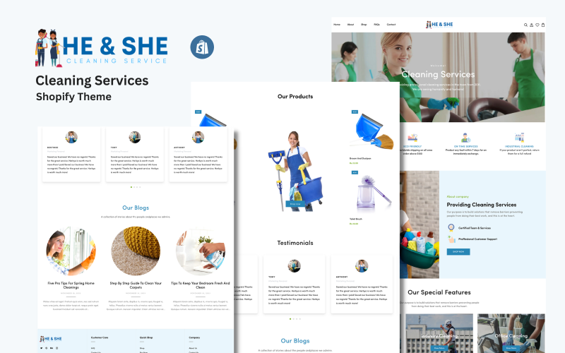 He & She - Temizlik Hizmetleri Shopify Teması