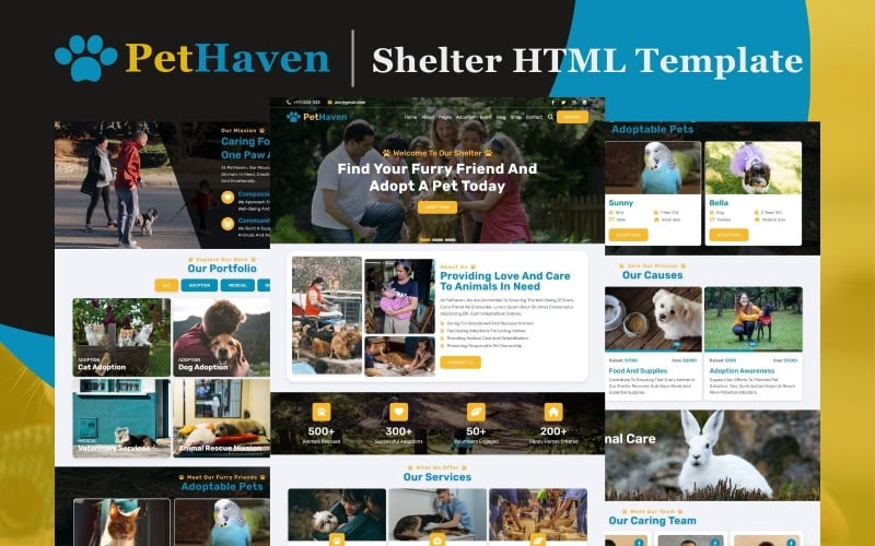 PetHaven - Hayvan Barınağı HTML5 Web Sitesi Şablonu